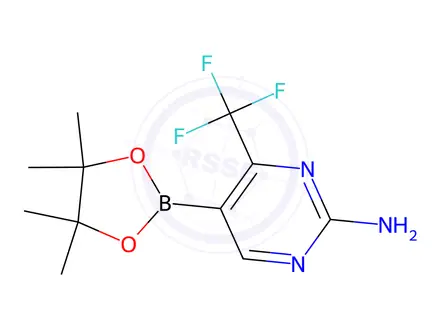 Chemical structure of 2-AMINO-4-TRIFLUOROPYRIMIDINE-5-BORONIC ACID PINACOL ESTER