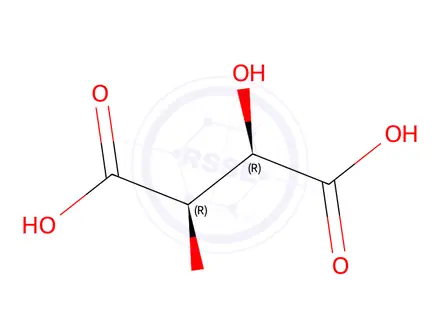 Chemical structure of L (+) tartaric acid