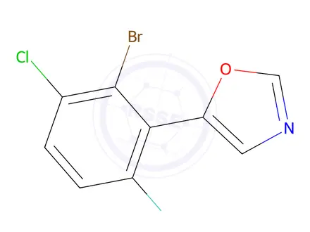 Chemical structure of 5-(2-Bromo-3-chloro-6-fluorophenyl)oxazole