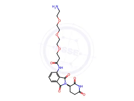 Chemical structure of Pomalidomide-amido-PEG3-C2-NH2