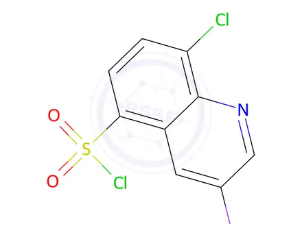 Chemical structure of 8-chloro-3-iodoquinoline-5-sulfonyl chloride
