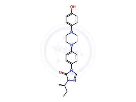 Chemical structure of 2,4-Dihydro-4-[4-[4-(4-hydroxyphenyl]-1-piperazinyl]phenyl]-2-(1-methylpropyl)-3H-1,2,4-triazol-3-one