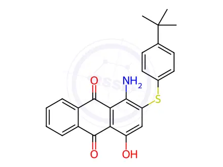 Chemical structure of 1-Amino-2-[[4-(1,1-dimethylethyl)phenyl]thio]-4-hydroxy-9,10-anthracenedione