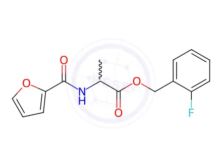 Chemical structure of 2-Fluorobenzyl (furan-2-carbonyl)alaninate