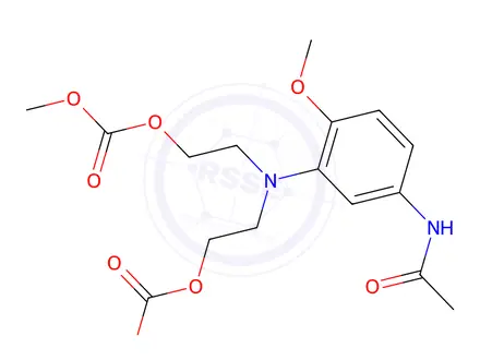 Chemical structure of methyl 7-(5-acetamido-2-methoxyphenyl)-3-oxo-2,4,10-trioxa-7-azaundecan-11-oate
