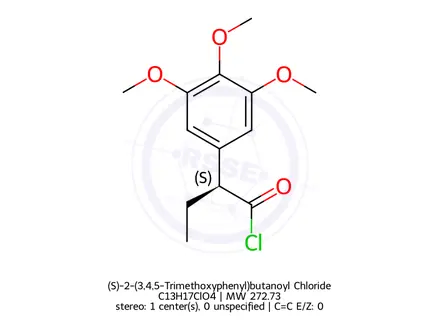 Chemical structure of (S)-2-(3,4,5-Trimethoxyphenyl)butanoyl Chloride