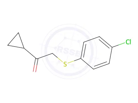 Chemical structure of 2-((4-Chlorophenyl)thio)-1-cyclopropylethan-1-one