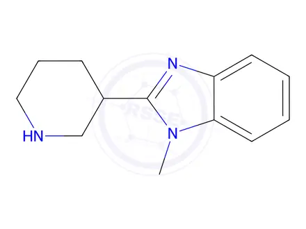Chemical structure of 1-methyl-2-piperidin-3-yl-1H-benzimidazole Dihydrochloride
