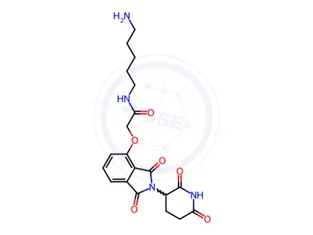 Chemical structure of N-(5-Aminopentyl)-2-((2-(2,6-dioxopiperidin-3-yl)-1,3-dioxoisoindolin-4-yl)oxy)acetamide trihydrochloride