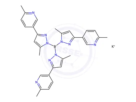 Chemical structure of POTASSIUM HYDROTRIS (3-(6-METHYL-3-PYRIDYL)-5-METHYLPYRAZOL-1-YL)BORATE