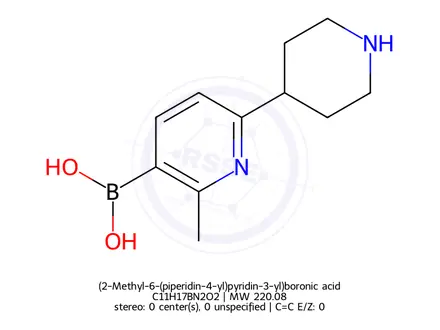 Chemical structure of (2-Methyl-6-(piperidin-4-yl)pyridin-3-yl)boronic acid