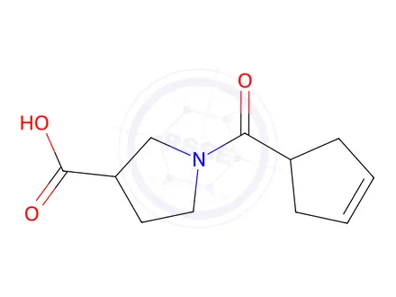 Chemical structure of 1-(Cyclopent-3-ene-1-carbonyl)pyrrolidine-3-carboxylic acid
