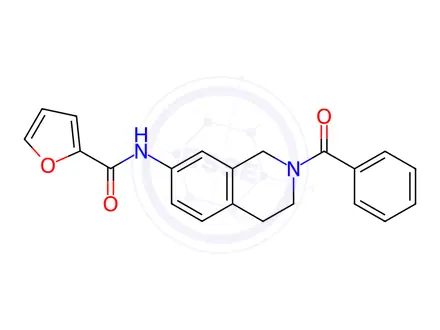 Chemical structure of N-(2-Benzoyl-1,2,3,4-tetrahydroisoquinolin-7-yl)furan-2-carboxamide