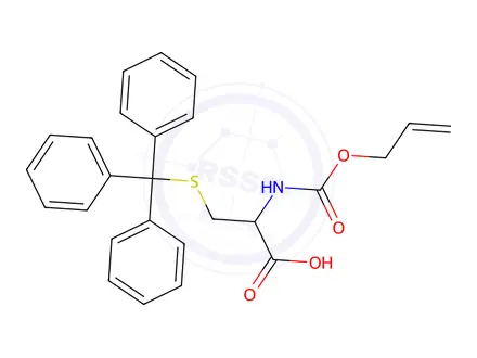 Chemical structure of (R)-2-(((Allyloxy)carbonyl)amino)-3-(tritylthio)propanoic acid