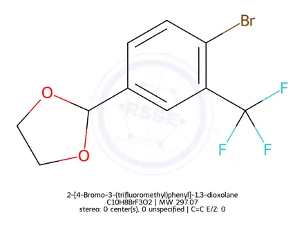 Chemical structure of 2-[4-Bromo-3-(trifluoromethyl)phenyl]-1,3-dioxolane