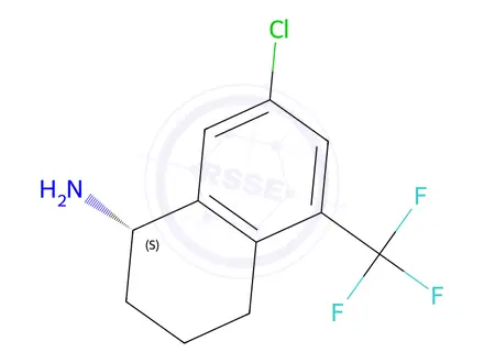 Chemical structure of (S)-7-Chloro-5-(trifluoromethyl)-1,2,3,4-tetrahydronaphthalen-1-amine