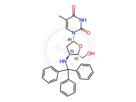 Chemical structure of Thymidine, 3'-deoxy-3'-[(triphenylmethyl)amino]-