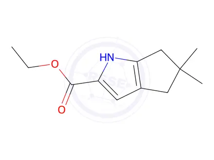 Chemical structure of Ethyl 5,5-dimethyl-1,4,5,6-tetrahydrocyclopenta[b]pyrrole-2-carboxylate
