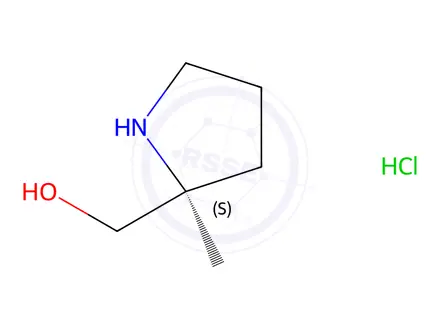 Chemical structure of (2S)-2-Methylpyrrolidine-2-methanol Hydrochloride