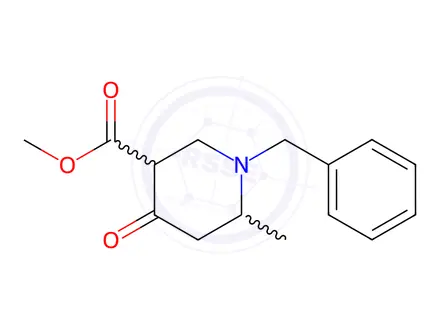 Chemical structure of methyl 1-benzyl-6-methyl-4-oxopiperidine-3-carboxylate