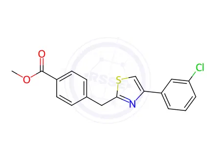 Chemical structure of Benzoic acid, 4-[[4-(3-chlorophenyl)-2-thiazolyl]methyl]-, methyl ester