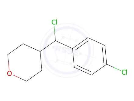 Chemical structure of 4-[chloro(4-chlorophenyl)methyl]oxane