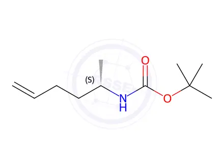 Chemical structure of Carbamic acid, [(1S)-1-methyl-4-pentenyl]-, 1,1-dimethylethyl ester (9CI)