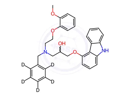Chemical structure of N-Benzyl Carvedilol-d5