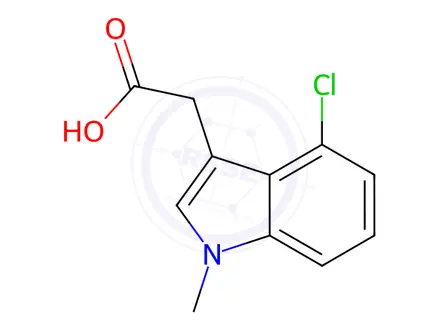 Chemical structure of 4-Chloro-1-methylindole-3-acetic Acid