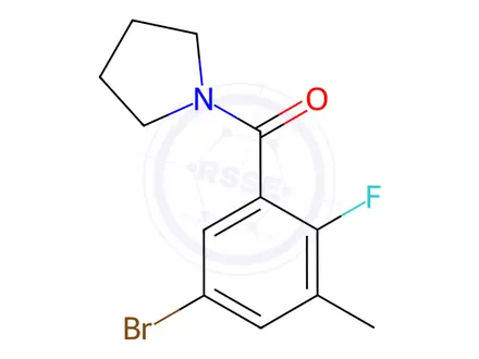Chemical structure of (5-Bromo-2-fluoro-3-methylphenyl)(pyrrolidin-1-yl)methanone