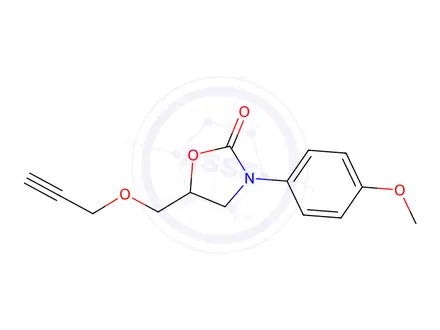 Chemical structure of 3-(4-Methoxyphenyl)-5-[(2-propynyloxy)methyl]-2-oxazolidinone