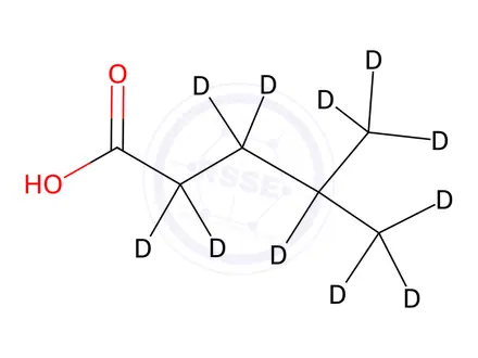 Chemical structure of 4-Methylpentanoic-d11 acid