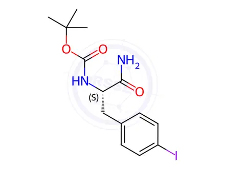 Chemical structure of tert-Butyl (S)-(1-amino-3-(4-iodophenyl)-1-oxopropan-2-yl)carbamate