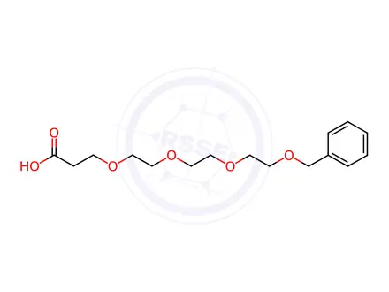 Chemical structure of 4,7,10,13-Tetraoxatetradecanoic acid, 14-phenyl