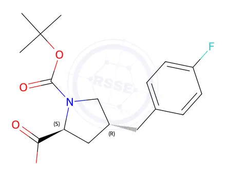 Chemical structure of (2S,4R)-1-(tert-Butoxycarbonyl)-4-(4-fluorobenzyl)-pyrrolidine-2-carboxylic acid