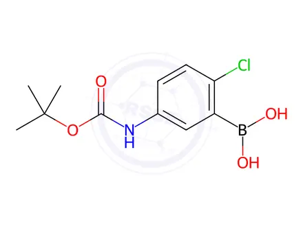 Chemical structure of [5-(tert-butoxycarbonylamino)-2-chloro-phenyl]boronic acid