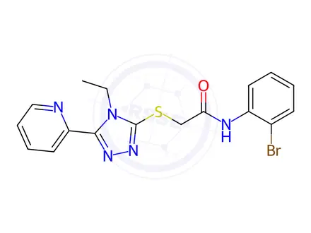 Chemical structure of N-(2-Bromophenyl)-2-((4-ethyl-5-(pyridin-2-yl)-4H-1,2,4-triazol-3-yl)thio)acetamide