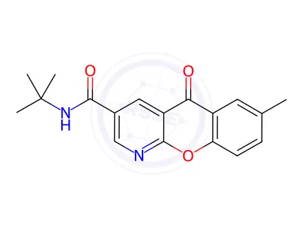 Chemical structure of N-(tert-butyl)-7-methyl-5-oxo-5H-chromeno[2,3-b]pyridine-3-carboxamide