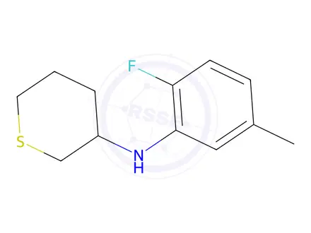 Chemical structure of N-(2-fluoro-5-methylphenyl)tetrahydro-2H-thiopyran-3-amine