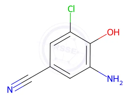 Chemical structure of Benzonitrile, 3-amino-5-chloro-4-hydroxy-