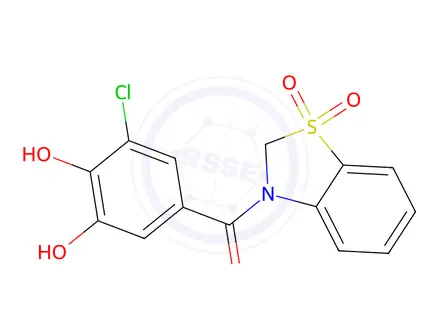 Chemical structure of (3-chloro-4,5-dihydroxyphenyl)(1,1-dioxidobenzo[d]thiazol-3(2H)-yl)methanone