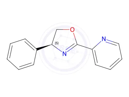 Chemical structure of 2-[(4S)-4,5-dihydro-4-phenyl-2-oxazolyl]-Pyridine