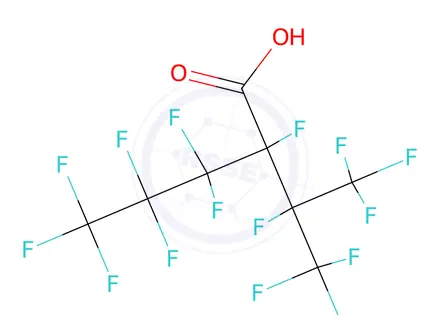 Chemical structure of Pentanoic acid, 2,3,3,4,4,5,5,5-octafluoro-2-[1,2,2,2-tetrafluoro-1-(trifluoromethyl)ethyl]-
