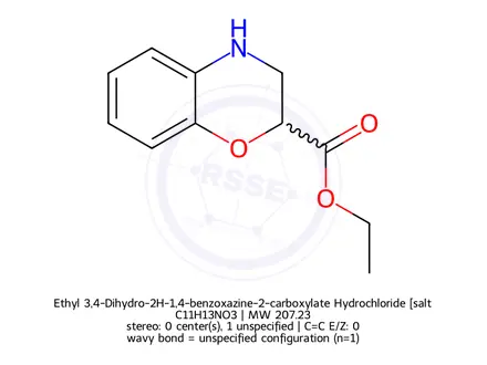 Chemical structure of Ethyl 3,4-Dihydro-2H-1,4-benzoxazine-2-carboxylate Hydrochloride