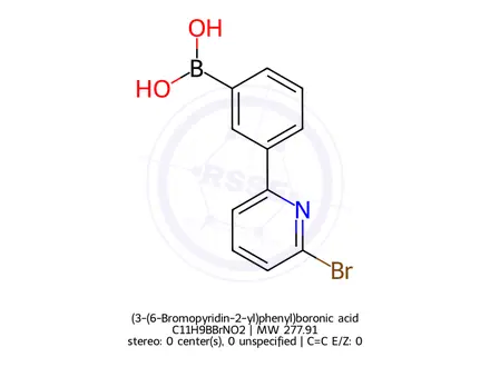 Chemical structure of (3-(6-Bromopyridin-2-yl)phenyl)boronic acid