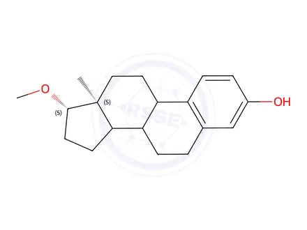 Chemical structure of (13S,17S)-17-Methoxy-13-methyl-7,8,9,11,12,13,14,15,16,17-decahydro-6H-cyclopenta[a]phenanthren-3-ol