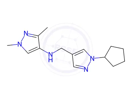 Chemical structure of N-[(1-cyclopentyl-1H-pyrazol-4-yl)methyl]-1,3-dimethyl-1H-pyrazol-4-amine