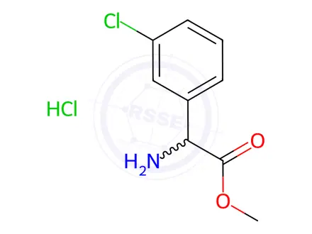 Chemical structure of methyl amino(3-chlorophenyl)acetate hydrochloride