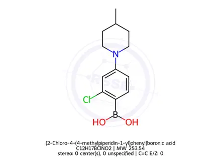 Chemical structure of (2-Chloro-4-(4-methylpiperidin-1-yl)phenyl)boronic acid
