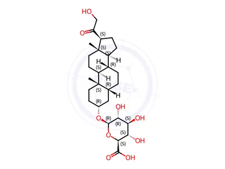 Chemical structure of Tetrahydro 3α-11-Deoxycorticosterone 3-(β-D-Glucuronide)